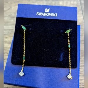 Swarovski Emerald Crystal Dangling Earrings
